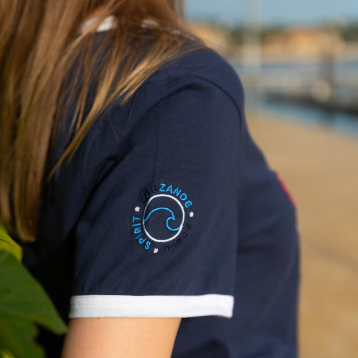Zeezande Damenshirt aus Baumwolle Beach vibes in navy marine blau
