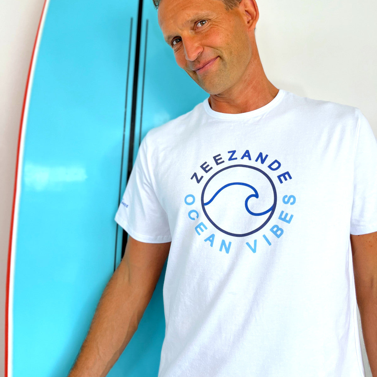 Zeezande T-Shirt für Herren aus Baumwolle Herrenshirt Meer Strand maritim ocean vibes in weiss