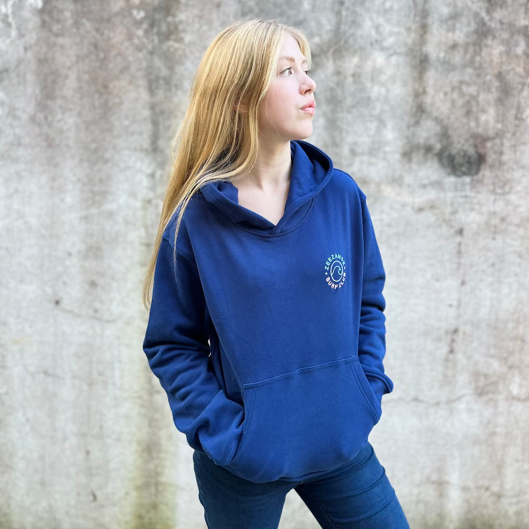 Zeezande® Basic Hoodie "Ocean Vibes" in navy blau