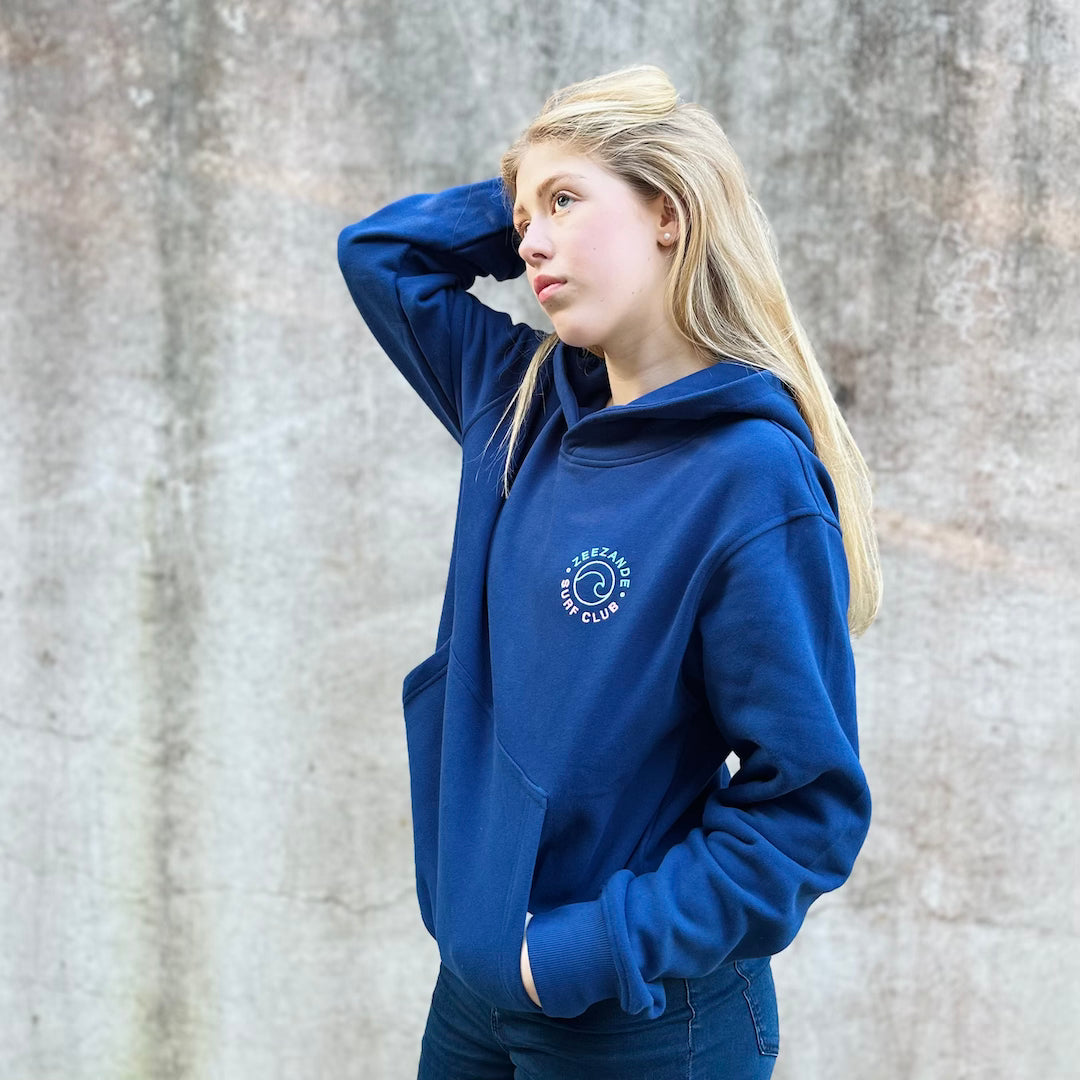 Zeezande® Basic Hoodie "Ocean Vibes" in navy blau