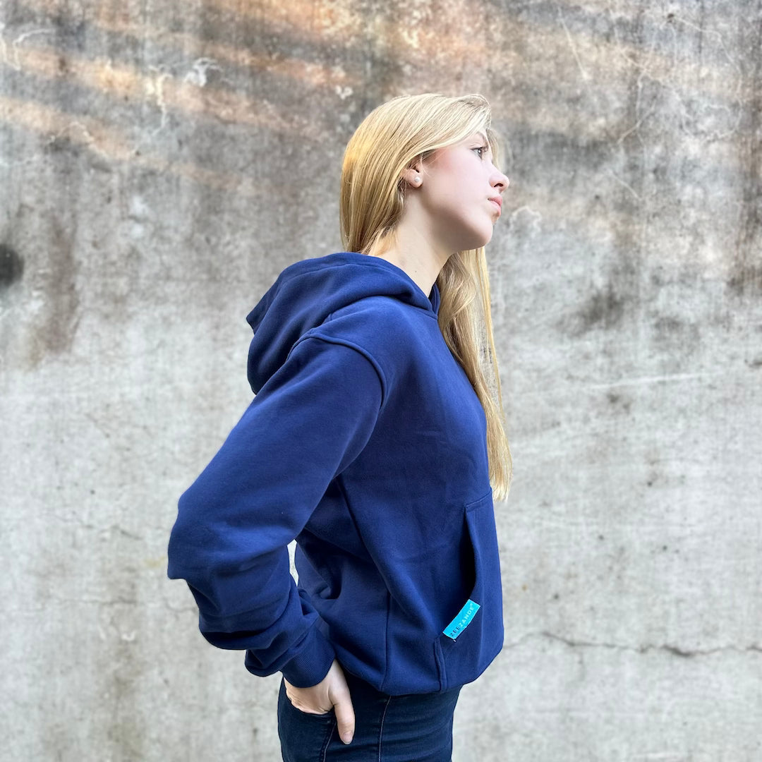 Zeezande® Basic Hoodie "Ocean Vibes" in navy blau