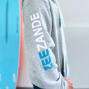 Zeezande Sweatjacke Hoodie für Herren aus Baumwolle mit Fleece Strand Meer sportlich in grau meliert