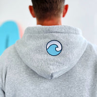 Zeezande Sweatjacke Hoodie für Herren aus Baumwolle mit Fleece Strand Meer sportlich in grau meliert