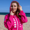 Zeezande® Sweatjacke für Damen Hoodie aus Baumwolle mit Reißverschluss "Beach Vibes" in pink