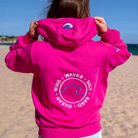 Zeezande® Sweatjacke für Damen Hoodie aus Baumwolle mit Reißverschluss "Beach Vibes" in pink