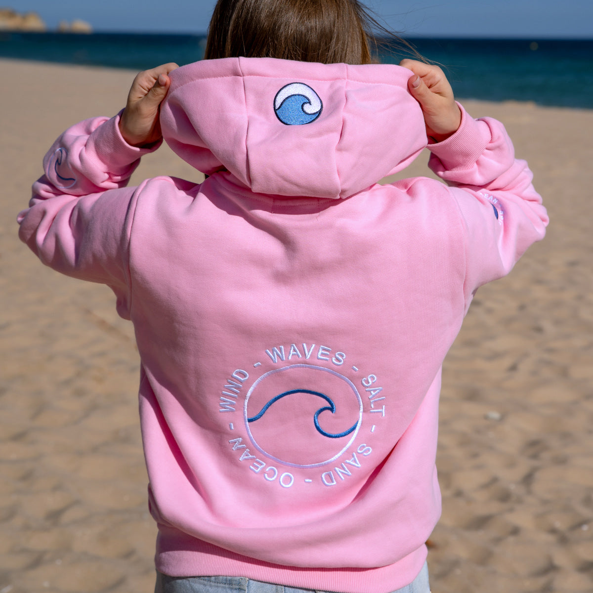 Zeezande Sweatjacke für Damen Hoodie Strand und Meer aus Baumwolle in der Farbe rosa