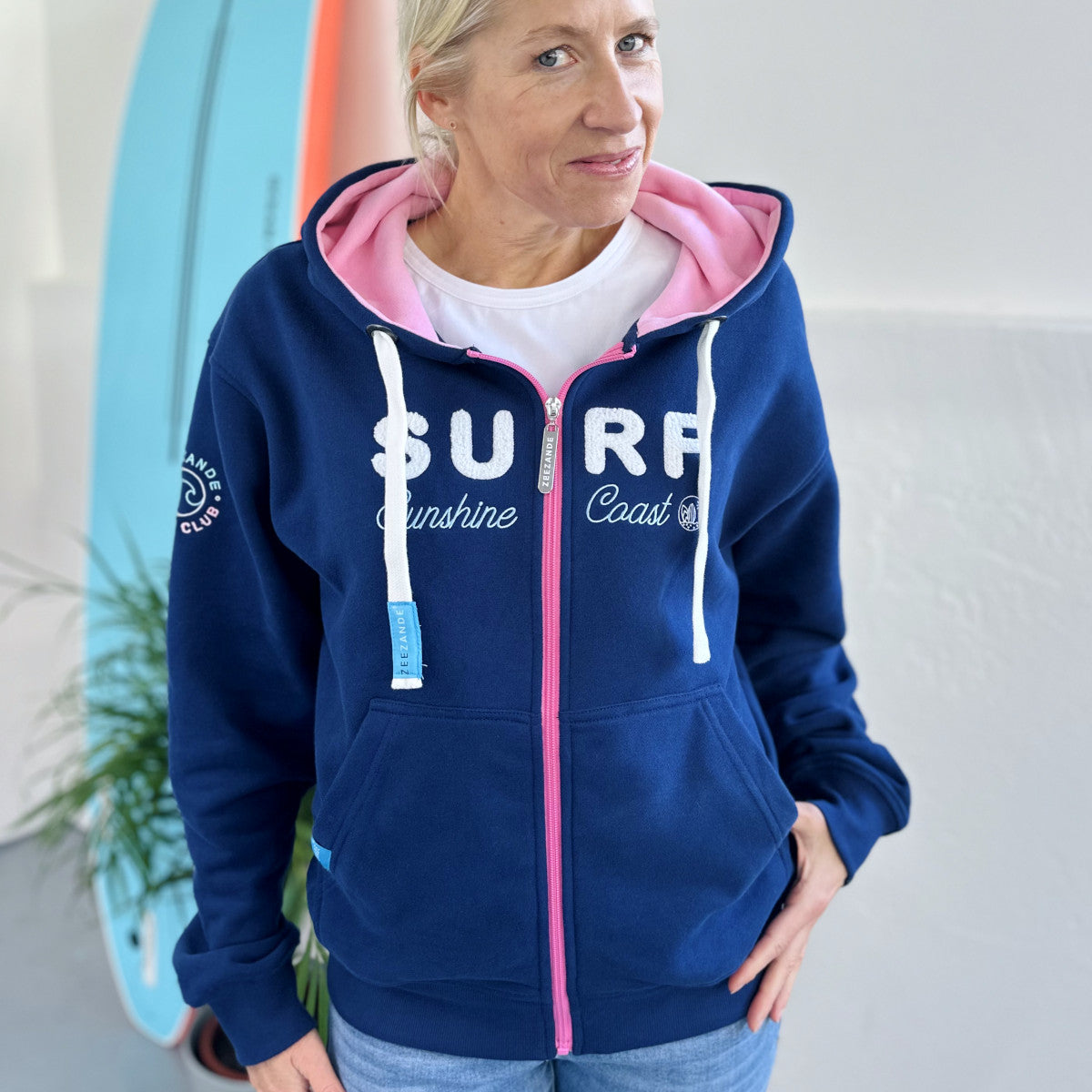 Zeezande® Sweatjacke "SURF" in navy blau