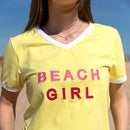 Zeezande Damenshirt aus Baumwolle Beach Girl in Pastell Gelb