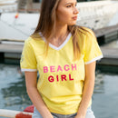 Zeezande T-Shirt für Damen aus Baumwolle Beach Girl in Pastell Gelb