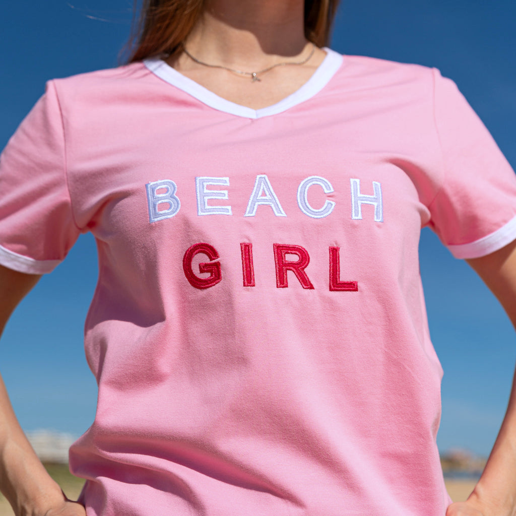 Zeezande T-Shirt für Damen aus Baumwolle Beach Girl in Rosa