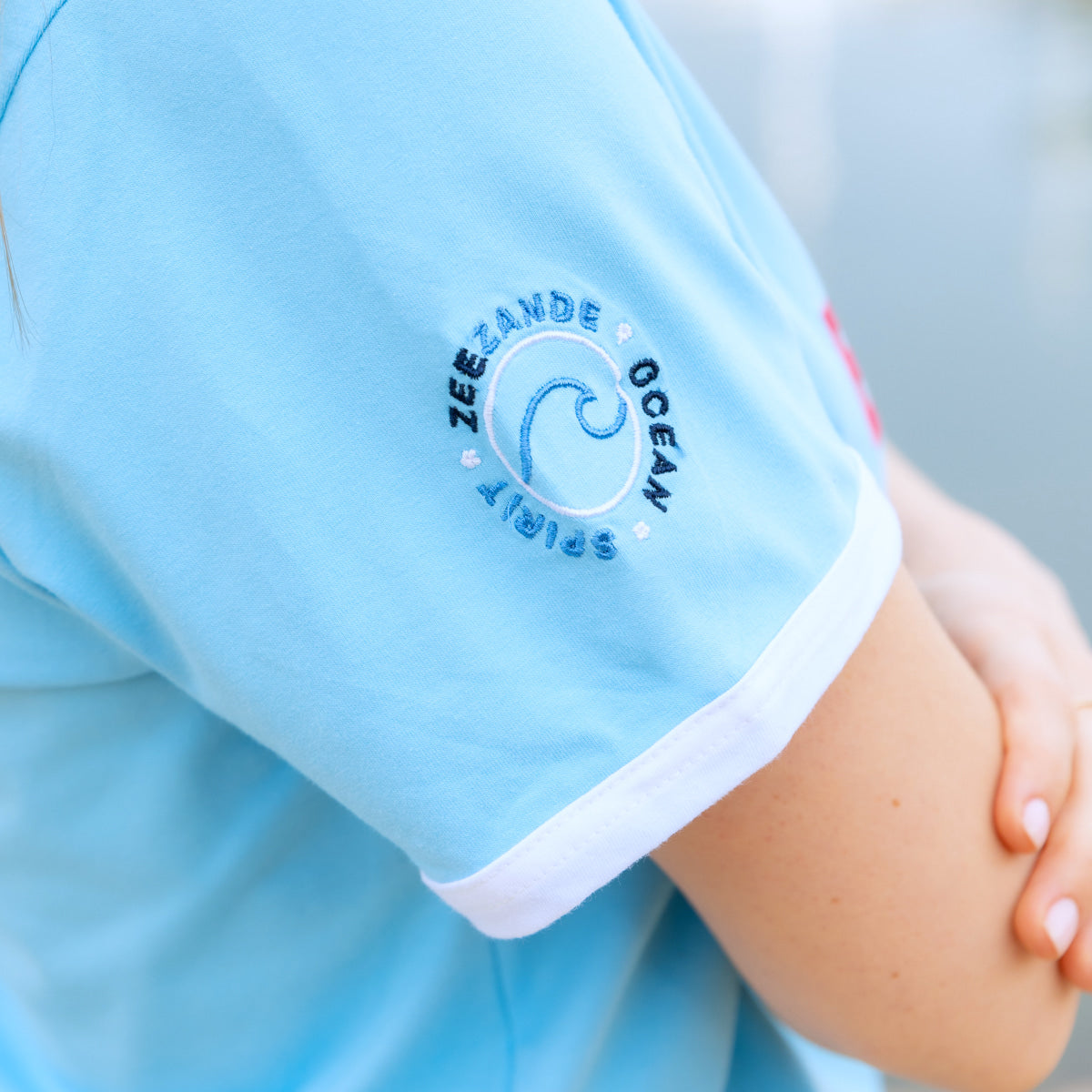 Zeezande Damenshirt aus Baumwolle Beach vibes in hellblau blau