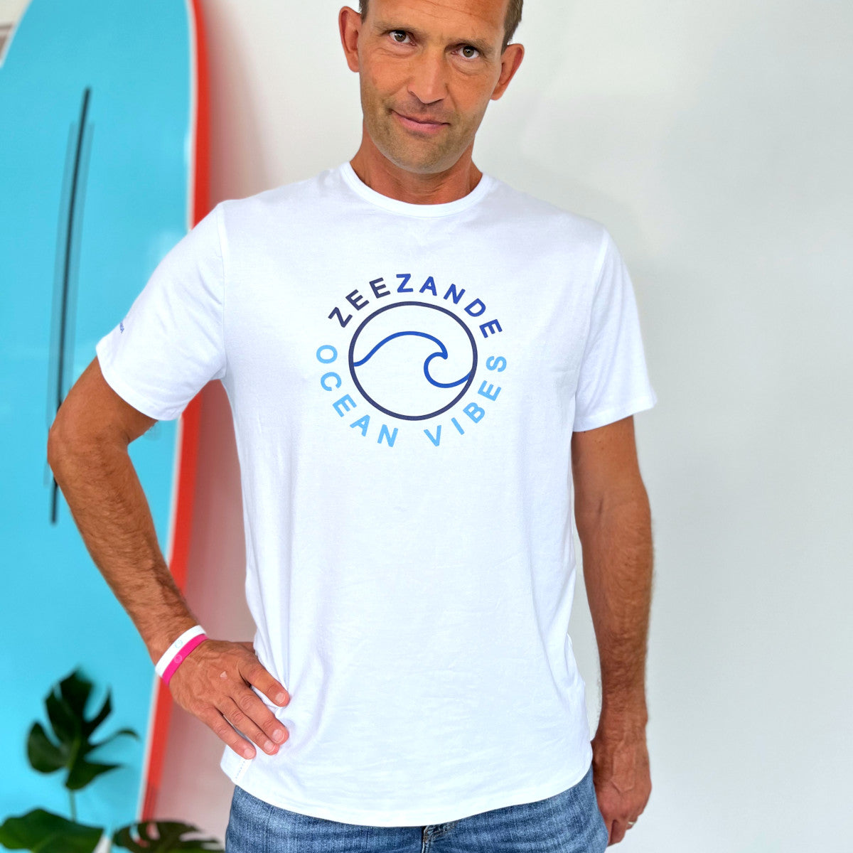 Zeezande T-Shirt für Herren aus Baumwolle Herrenshirt Meer Strand maritim ocean vibes in weiss