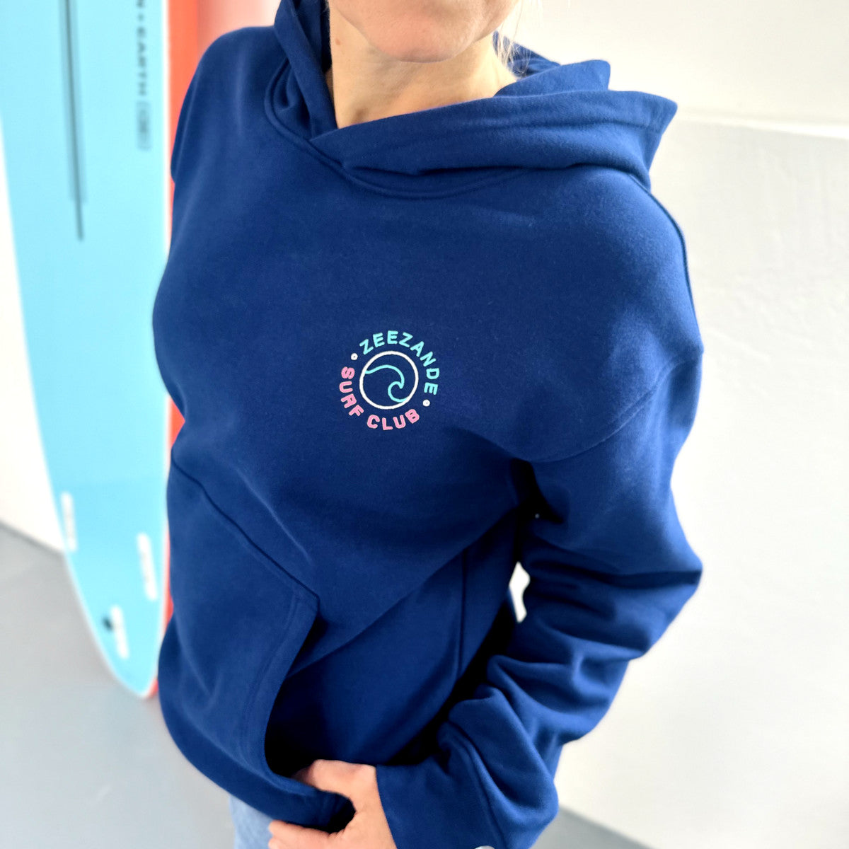 Zeezande® Basic Hoodie "Ocean Vibes" in navy blau