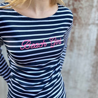 Zeezande® Longsleeve-Shirt für Damen "Beach Girl" gestreift in Navy Blau