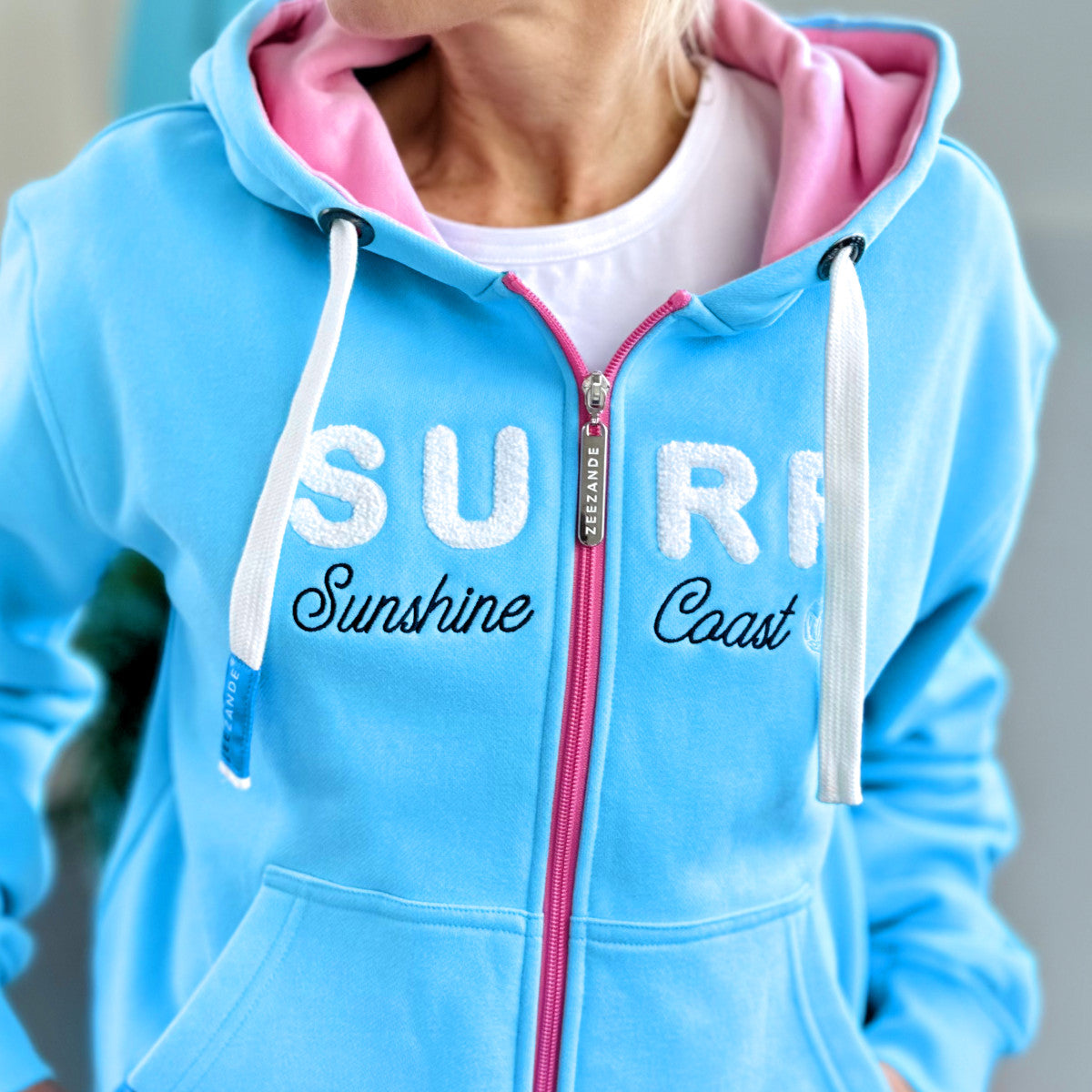 Zeezande® Sweatjacke "SURF" in himmelblau