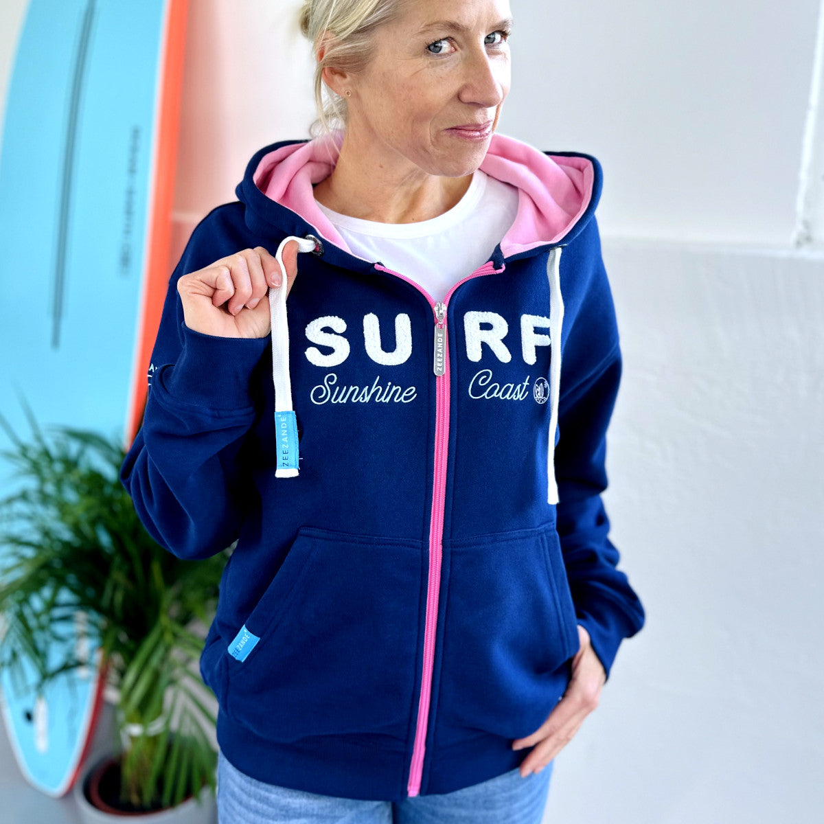 Zeezande® Sweatjacke "SURF" in navy blau