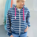 Zeezande® Sweatjacke mit Streifen in navy blau