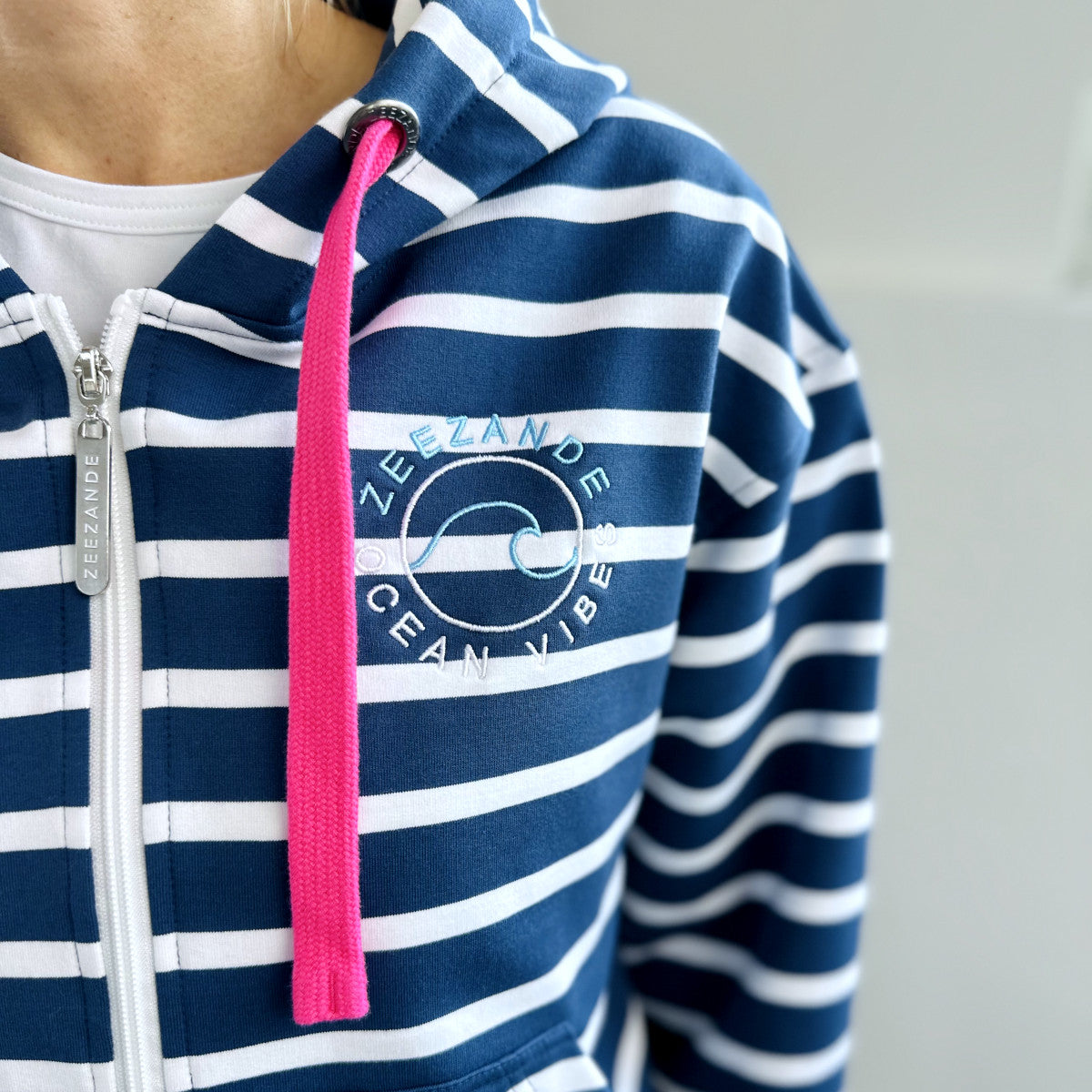 Zeezande® Sweatjacke mit Streifen in navy blau