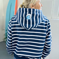 Zeezande® Sweatjacke mit Streifen in navy blau