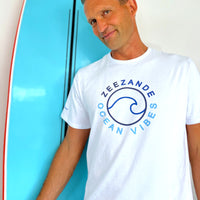 Zeezande T-Shirt für Herren aus Baumwolle Herrenshirt Meer Strand maritim ocean vibes in weiss